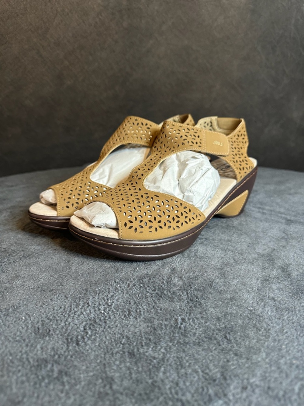 Jambu Comfort Wedge Sandals in Tan -